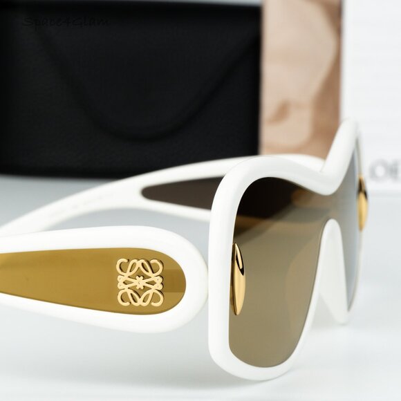 Loewe Women Sunglasses White Gold Brown Mirror Shield  display picture 1